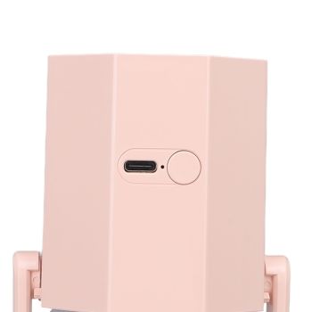 USB Desktop Humidifier Multifunctional Quiet Colorful Ambient Light Portable Small Humidifier for Car Home Bedroom Office Pink