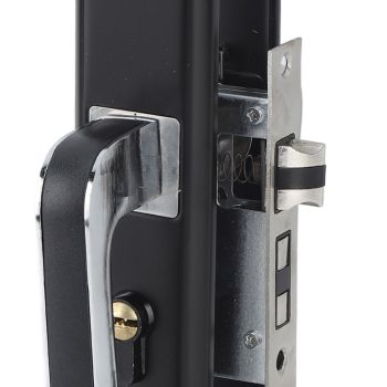 Privacy Bathroom Lever Lock Set Low Noise Door Lever Lockset Bedroom Door Handle Security Door Lever with Lock Black