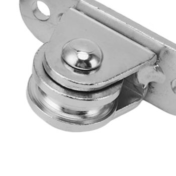 Small Pulley Block Stainless Steel Silent Pulley Roller Wall Mounted Fixed Pulley for DIY Equipment Wire Rope Rail Sliding Gate 2PCS