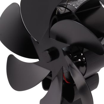6 Blade Heat Powered Stove Fan for Wood Fireplace Chimney Fireplace Fan Increases Warm Air Silent Operation Black