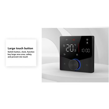 Smart Digital Thermostat LCD Color Display Precise Control Intelligent Temperature Controller Black