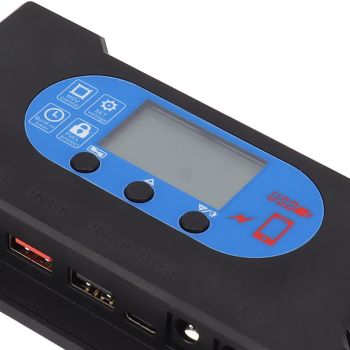 5V Solar Charge Controller Solar Panel Charge Controller with Fast Charging Dual USB Type C Port 30A