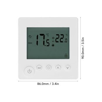 Smart Thermostat 4500W Button Control Water Heating Thermostat for Home Office Market Hotel AC90V to 240V White