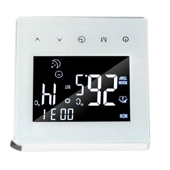 Digital Thermostat Screen Programmable Home Thermostat with 3 Meter Sensor Line for Electric Floor Heating Home Hotel Office AC90‑240V White Without WiFi