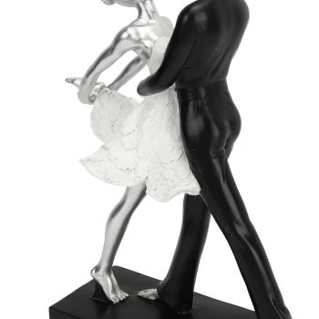 Couple Dancing Sculpture Modern Simple Innovative Resin Hand Crafted Couple Dancing Abstract Statue Silver Hugging Double Ballet Dance