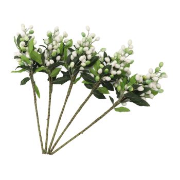 5PCS Artificial Berries Artificial Pip Berry Stems Decoration for Living Room Office White