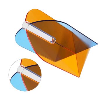 Acrylic Geometric Flower Vase Fine Detail Easy To Clean Acrylic Geometric Minimalist Vase for Living Room Table Door Slice Orange Blue 20x15x2cm