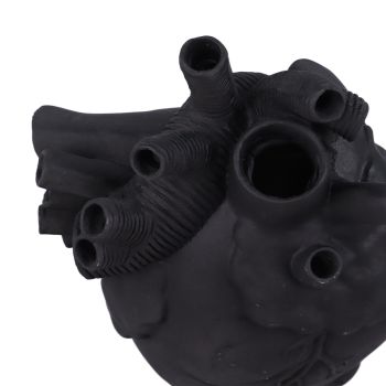 Creative Anatomical Heart Vases Resin Sculpture Heart Shaped Art Flower Vases Desktop Home Decoration for Living Room Black