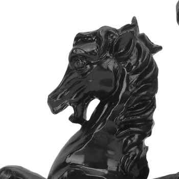 22cm Height Headless Horseman Statue with Pumpkin Horror Headless Horseman Halloween Decor Sculpture Handmade Resin All Black