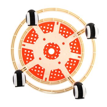 Round Rolling Low Stool Comfortable Universal Wheel Movable Mini Stool High Weight Capacity for Home Orange