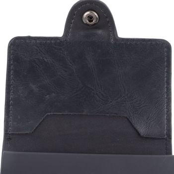 Card Holder Black Card Case RFID Blocking Aluminium Alloy PU Anti Degaussing Large Capacity Withstand Wear Card Wallet