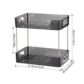 Desktop Organizer 2 Tier Ample Space Modern Storage Rack Shelves for Office Bedroom Home Decoration Grey