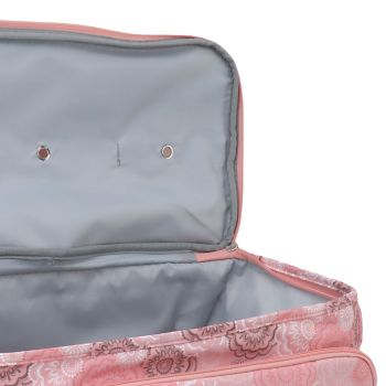 Knitting Bag Pink Oxford Cloth DIY Multifunctional Portable Crochet Holder Bag with Dividers for Knitting Needles Yarn Balls Sewing Supplies
