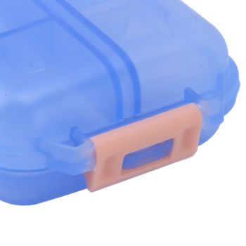 Medicine Box Medicine Case Plastic Waterproof 10 Compartments Buckle Lock Weekly Portable Medicine Container Blue
