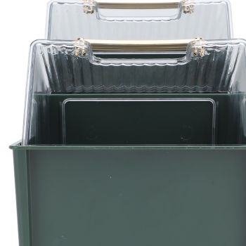 Tea Bag Storage Box Separate Storage Large Opening Beautiful Tea Bag Organizer for Capsules Coffee Tea Bags Green