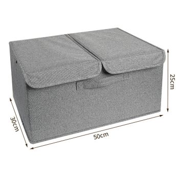 Underwear Socks Storage Organizer with Double Lid Foldable Thick Sock Underwear Storage Case for Socks Bras Ties Towels Dark Gray