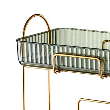 Makeup Organizer 2 Tier Bathroom Countertop Organizer Large Capacity Cosmetic Holder Shelf for Bedroom Dresser Green