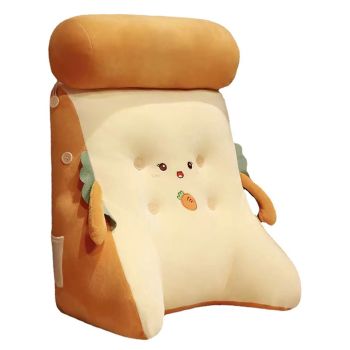 Backrest Pillow Washable Removable Cover Soft Cartoon Animal Back Support Cushion for Office Chair Bedside Carrot
