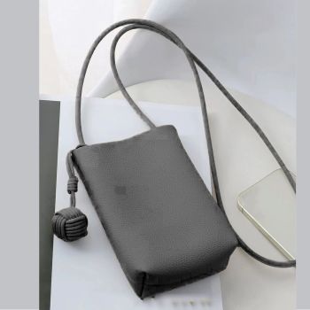 Cell Phone Shoulder Bag PU Leather Cute Mini Wallet Over Shoulder Strap Messenger Bag for Women Black