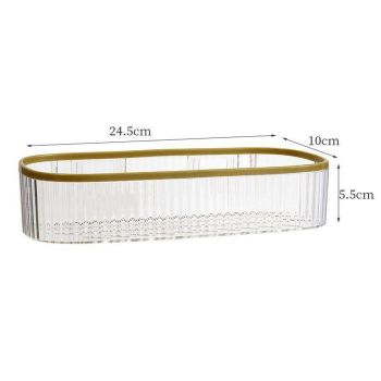 Plastic Wall Mount Organizer Punch Free Transparent White Adhesive Clear Organizer for Bathroom Kitchen Living Room