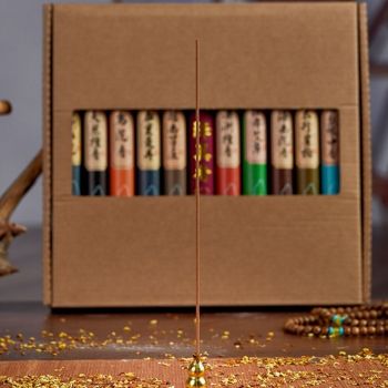 11 Sets Incense Sticks Natural Herbs Wormwood Incense Repellent Sticks for Night Sleeping Meditation