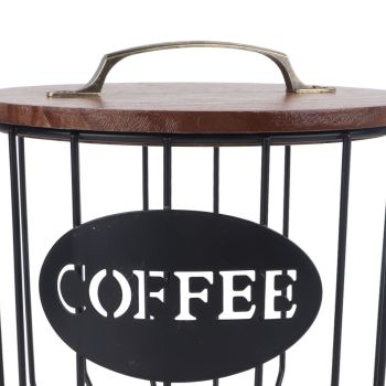 Rustic Coffee Filter Holder with Lid Coffee Filter Storage Container Coffee Pod Holder for Counter Coffee Bar Accessories Decor 0291 C Black