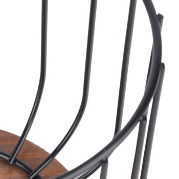 Coffee Capsule Storage Basket Cup Shape Black Iron and Pine Coffee Pod Holder for Coffee Bar Counter
