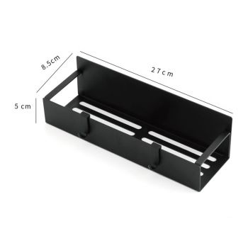 Fridge Spice Rack Magnetic with Hook Hanging Seasoning Holder Rack for Kitchen Storage Black 27x8.5x5cm / 10.6x3.3x2.0in