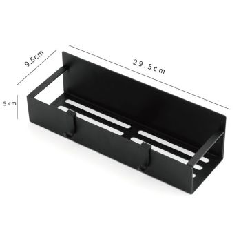 Fridge Spice Rack Magnetic with Hook Hanging Seasoning Holder Rack for Kitchen Storage Black 29.5x9.5x5cm / 11.6x3.7x2.0in