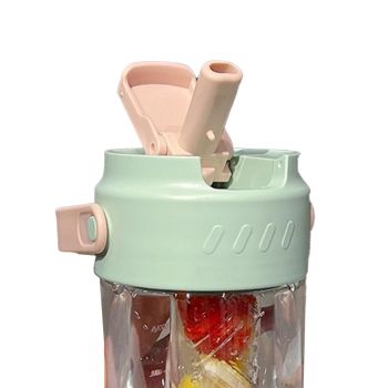 Straw Water Bottle Built in Tea Strainer with Handle PC 700ml Beautiful Cute Straw Bottle for Girls Women Green