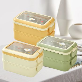 Stainless Steel Insulated Lunch Box Multiple Compartments Fashionable Safe Stainless Steel Bento Box for Students Kids Green