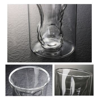 Body Shape Glass Cup Double Layer Beer Whisky Drinking Shot Glass for Party Gathering Bar Man Body Shaped