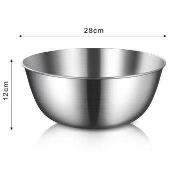 Mixing Bowl Large Capacity Thickened Stainless Steel Baking Cooking Basin for Kitchen 28x12cm/11x4.7in 5500ml