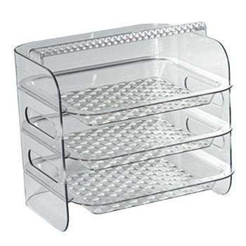 Multi Layer Food Tray Multifunctional Strong Capacity Durable Vegetable Fruit Preparation Plate 3 Layer White