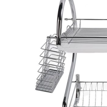 Dish Rack 2 Tier Bowl Dish Drainer Neat Organization Rust Prevention Kitchen Drying Rack Cutting Board Style
