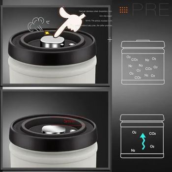 Tea Coffee Canister Stainless Steel Airtight Coffee Container for Grounds Coffee Beans Flour Cereal Sugar 1600ml Capacity