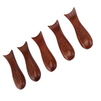 5Pcs Wooden Fish Shape Chopstick Rest Stand Rack Spoon Fork Knife Holder Wooden Chopstick Holder