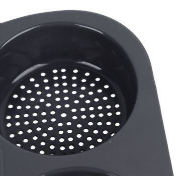 6 Cavity Hamburger Bun Mould Foldable Reusable Bread Mould ‑40℉ to +446℉ Heat Resistance Baking Mould for Kitchen