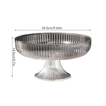 Fruit Plate Multifunctional Plastic Stylish Space Saving Decorative Snack Bowl for Candy Nuts Silver Gray