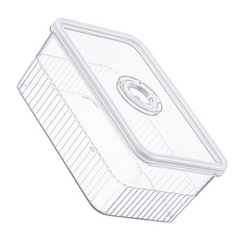 Refrigerator Storage Box with Lids Plastic Transparent Sealed Fridge Food Storage Containers for Fruits Vegetables M