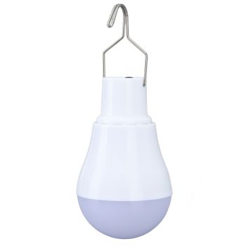 Solar Light Bulb Solar Panel LED Bulb ABS White Light 500mAh Battery Hook Design Solar Light for Emergency Camping Tent