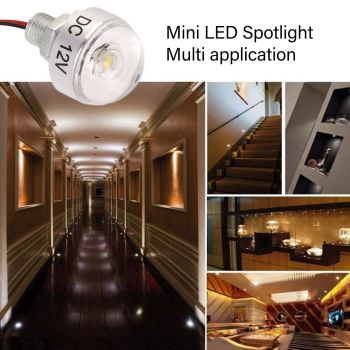 5PCS LED In Ground Well Light DC 12V 1W Mini Embedded Spotlight LED Deck Lamp for Jewel Cabinet Ceiling Stair Landscape