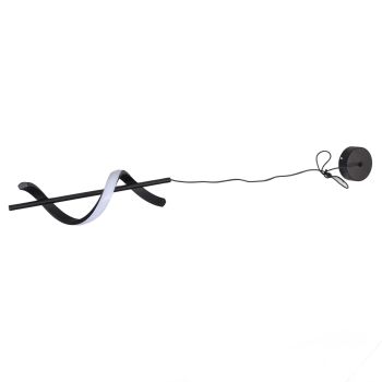Spiral LED Pendant Light Black Glareless Bright Eyes Protection LED Hanging Lamp for Living Room Cafe Family 85‑265V White Light