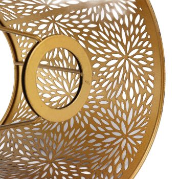 Metal Lamp Shade E26 E27 Forest Tree Style Hollow Out Iron Decorative Lampshade Cover with Inner Gold Pattern for Table Wall Ceiling Lamp Black