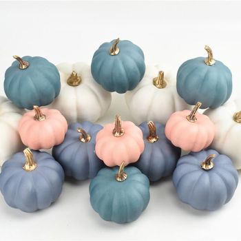 16Pcs Artificial Autumn Pumpkins Fake Foam Pumpkins for Halloween Thanksgiving Halloween Decoration