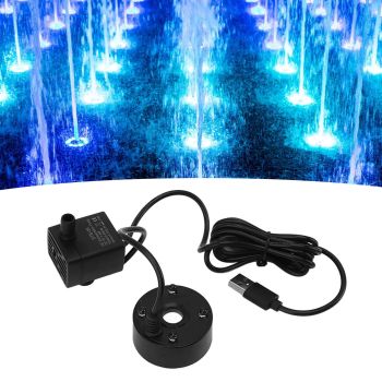 Mist Maker USB Fog Maker with Pump LED Colorful Lighting Fountain Atomizer Humidifier 5V Fog Machine for Pond Garden Office Black