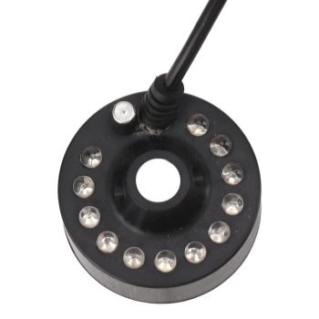 Mist Maker 12LED Beads Colorful DC 5V Interface Waterproof Ultrasound Water Fountain Fogger for Pond Halloween Party