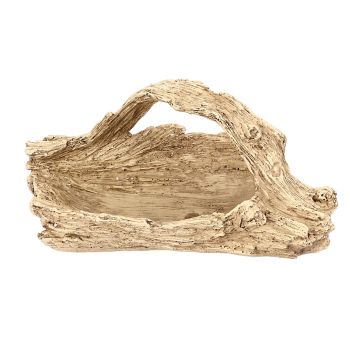 Artificial Driftwood Succulent Planter Faux Wood Resin Succulent Planter for Windowsill Desktop Coffee Table