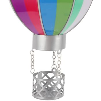 Hot Air Balloon Solar Lantern 600MAH Rainbow Color Automatic On Off Warm Light Outdoor Solar Hanging Lights for Patio Garden Porch