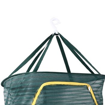 4 Layer Herb Drying Rack with U Shaped Zipper Dark Green Foldable High Elastic Fine Mesh Plant Drying Rack Net for Herbs Plants Seeds